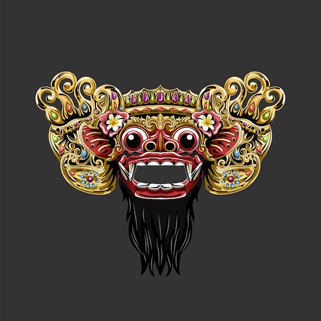 Vector la máscara de barong balinesa