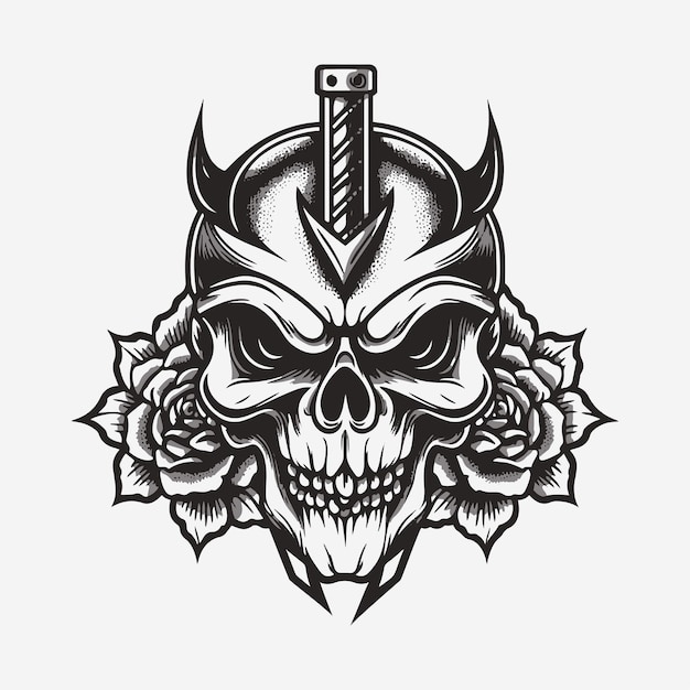 Máscara de cabeza de calavera oni