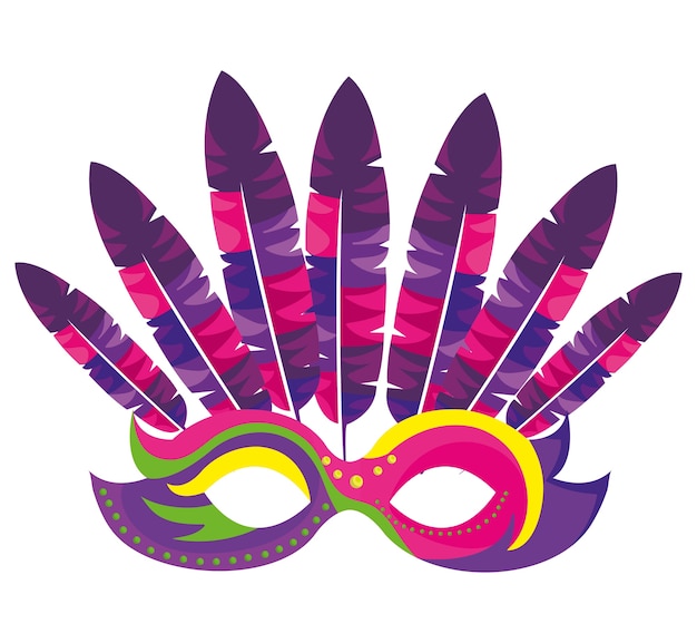 Vector máscara, carnaval, celebración, icono, vector, ilustración, diseño