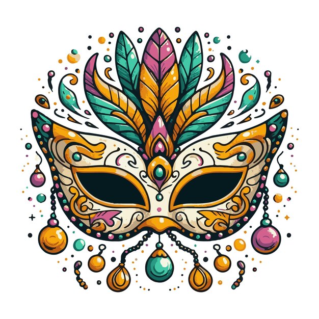 Vector máscara de carnaval de mardi gras de vector