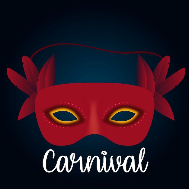 Vector máscara de carnaval rojo