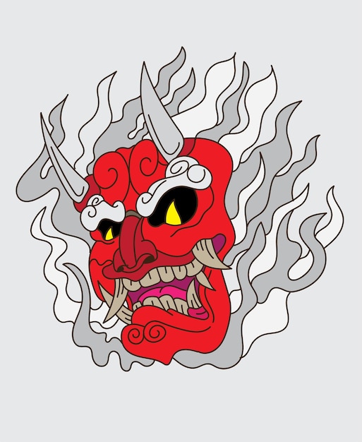 La máscara demoníaca oni es el logotipo demoníaco. El diseño de la ilustración para Sukajan es el logotipio tradicional de Japón.