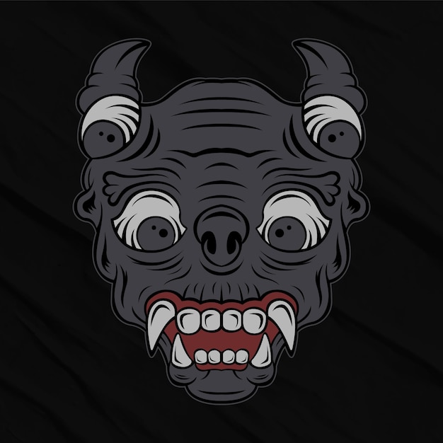 Máscara de diablo en negro