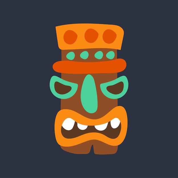 máscara étnica de madera en diseño vectorial plano