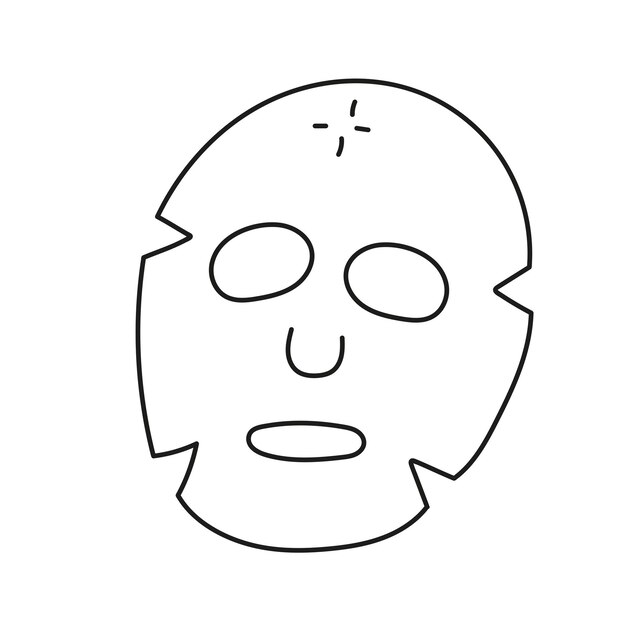 Máscara facial cosmética Ilustración vectorial en estilo doodle