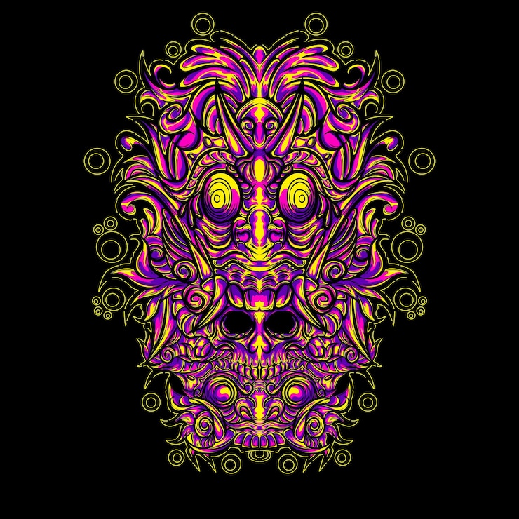 Vector máscara de fuga de color estético diseño vectorial