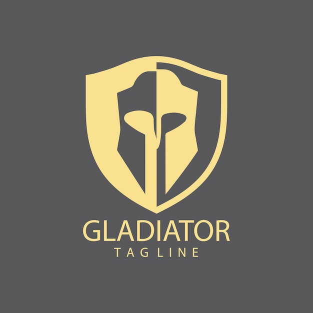 Máscara de gladiador Diseño de icono de vector de plantilla de logotipo de casco espartano