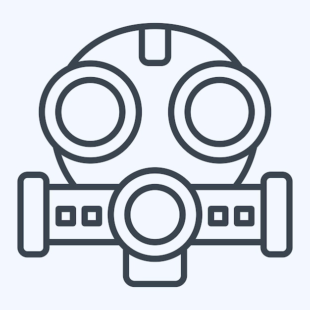 Máscara de icono relacionada con el estilo de línea de símbolo nuclear diseño simple editable