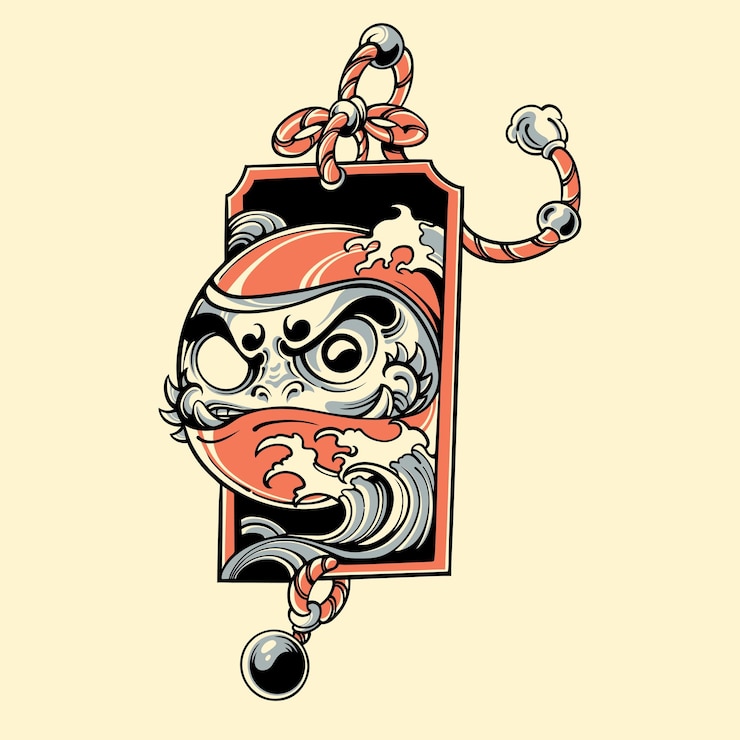 Vector máscara japonesa daruma vector