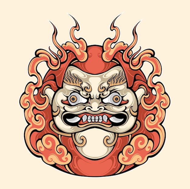 máscara japonesa daruma vector