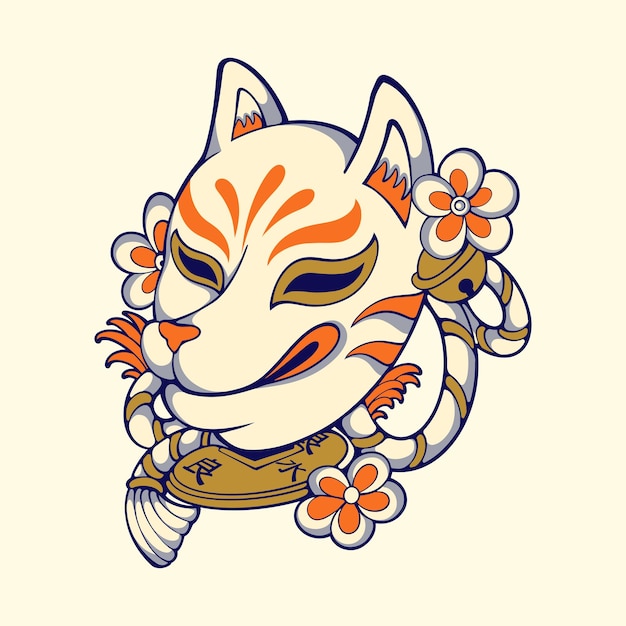 Vector máscara japonesa kitsune vector