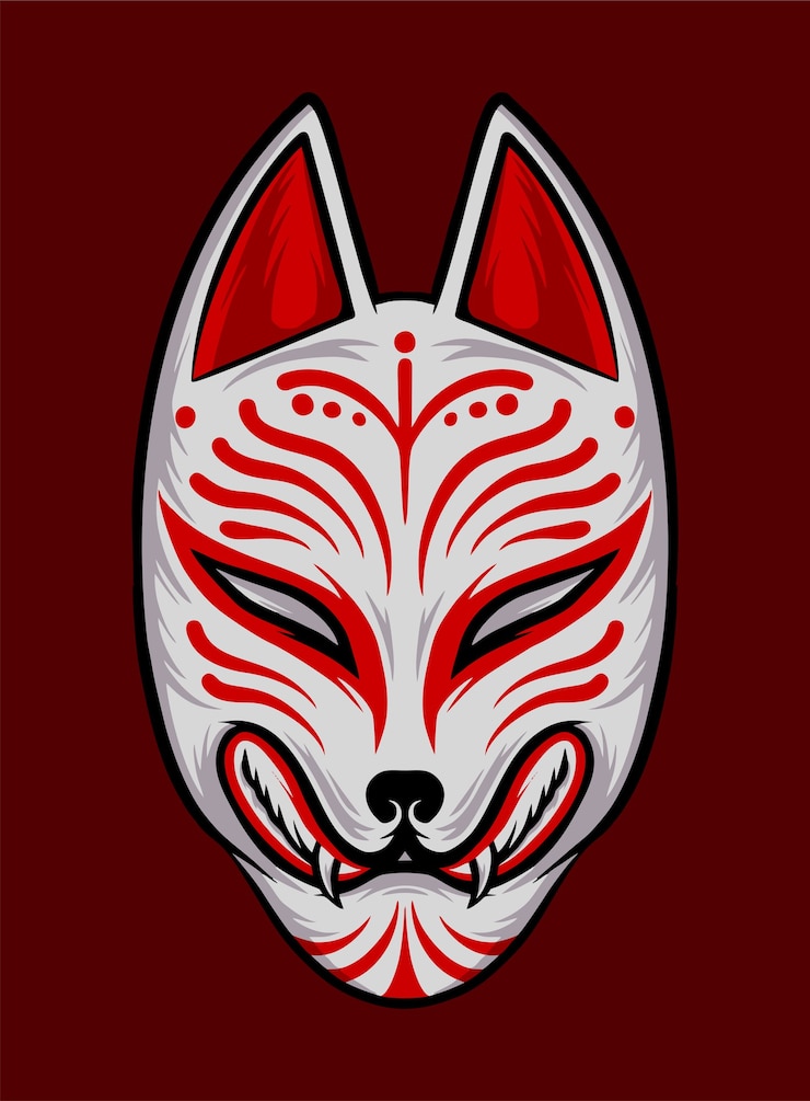 Vector máscara japonesa kitsune
