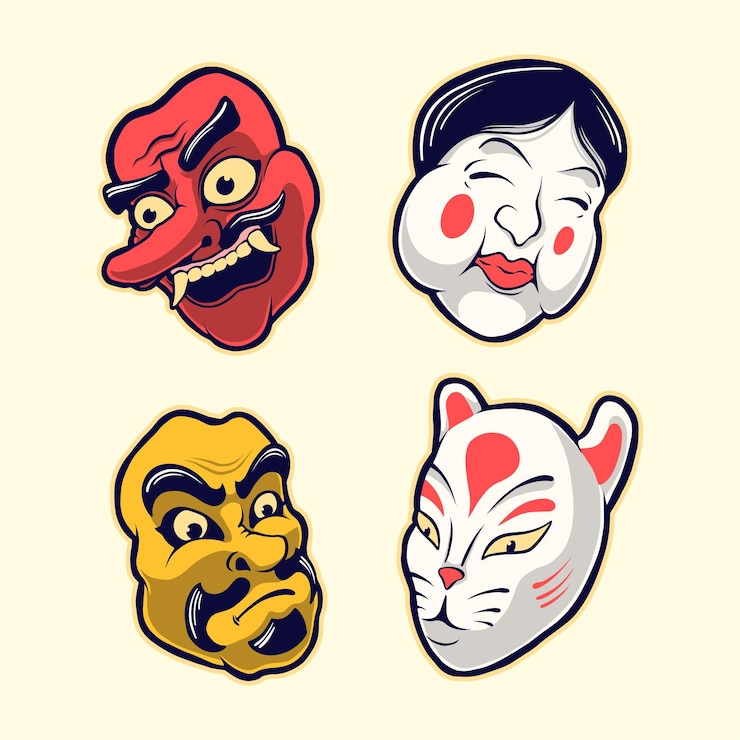 Vector máscara japonesa yokai vector