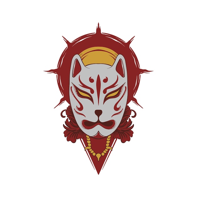 Vector máscara de kitsune japonesa