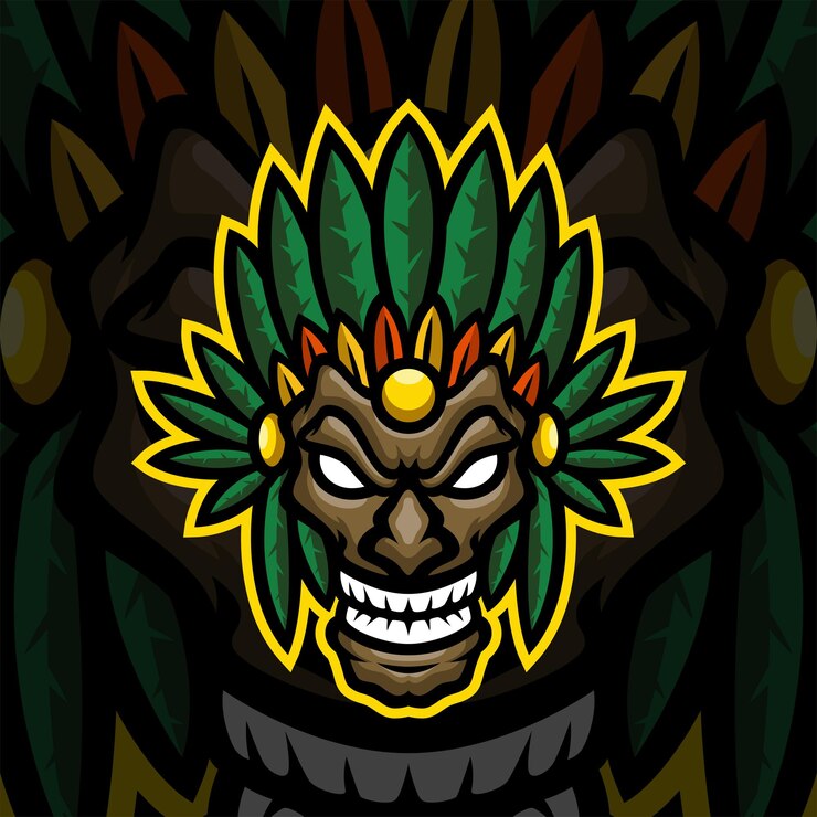 Vector máscara mascota logo esport vector premium