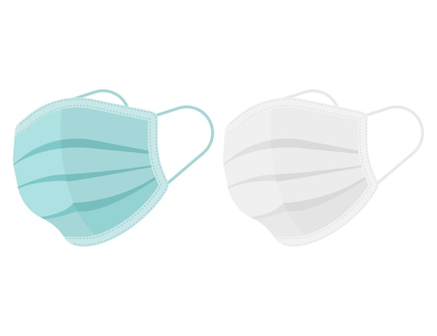 Máscara médica aislada sobre fondo blanco Ilustración vectorial