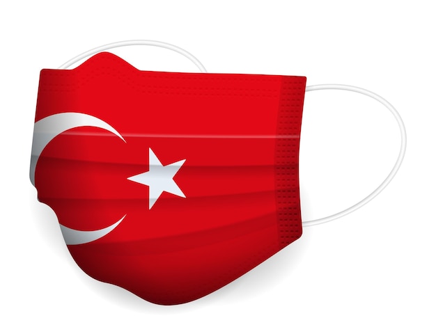 Máscara médica bandera de Turquía