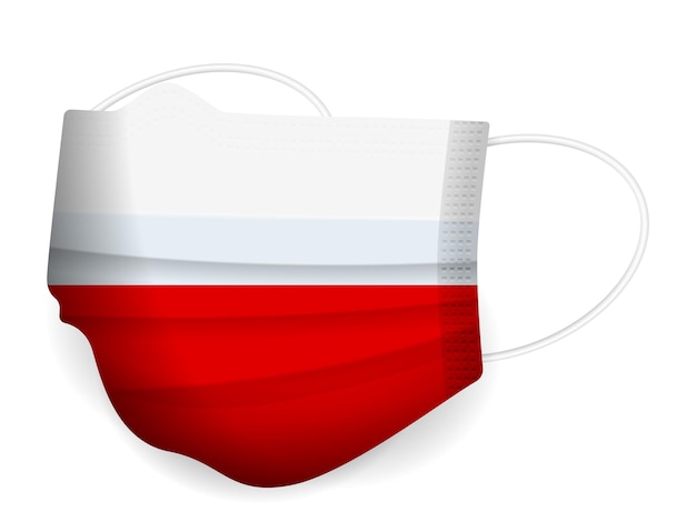Máscara médica Polonia bandera