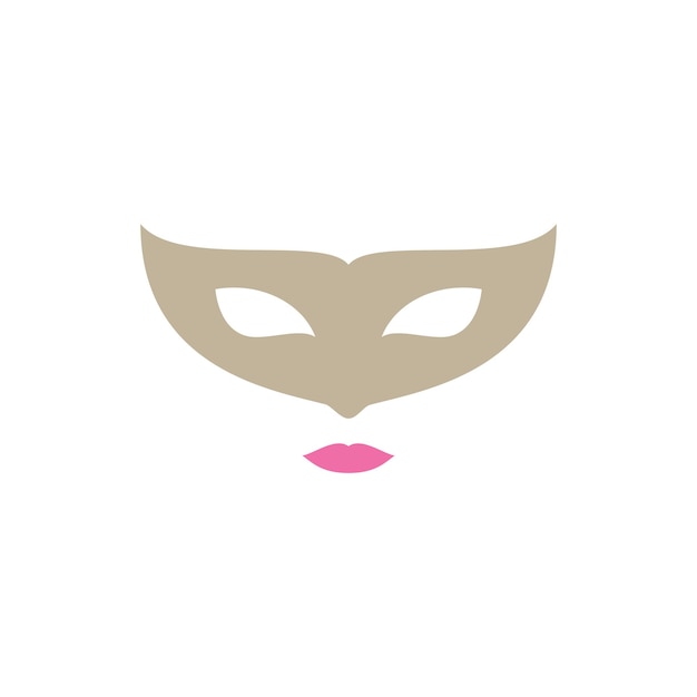 Máscara mujer cara carnaval belleza logotipo diseño vector gráfico símbolo icono signo ilustración creativa