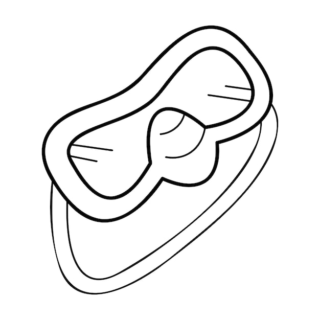 Máscara de natación en contorno negro Clip art para sus proyectos
