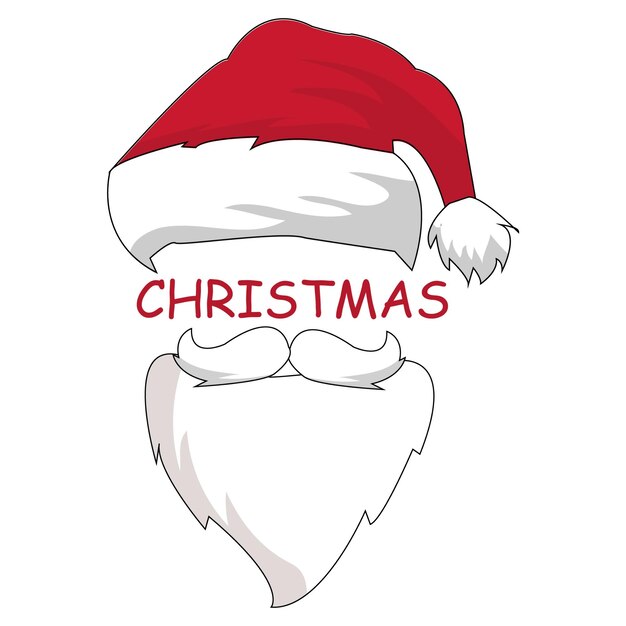 Máscara de navidad de santa claus con diseño de camiseta vectorial realista