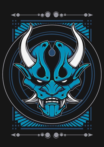Máscara oni ilustración vectorial
