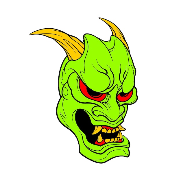 máscara de oni verde