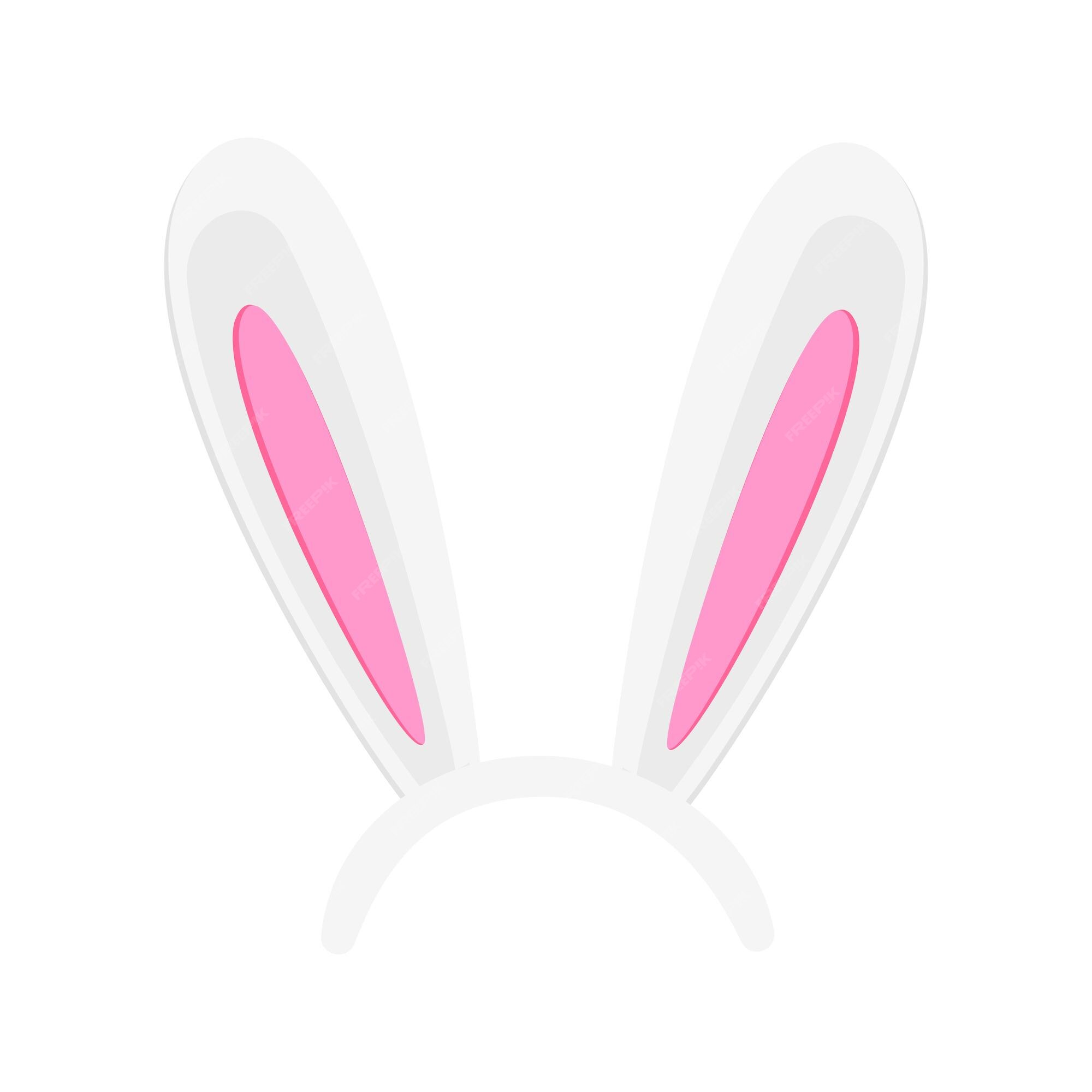 Máscara de orejas de conejo accesorios de orejas de conejo para fiesta de pascua o fotomatón de disfraz de liebre para niños | Vector Premium