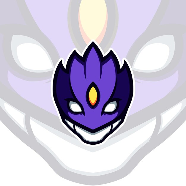 Máscara Púrpura Anime Digimon Personaje Vector Mascota
