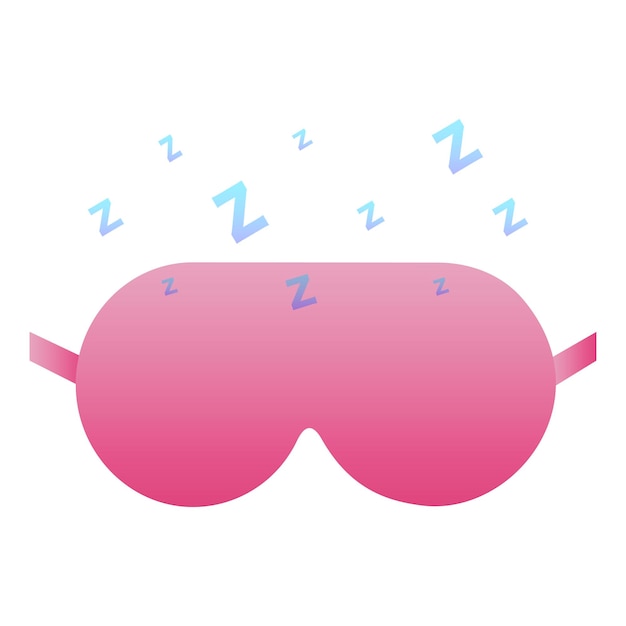 Máscara rosa para dormir para los ojos Protección ocular para el descanso nocturno vendaje Ilustración vectorial
