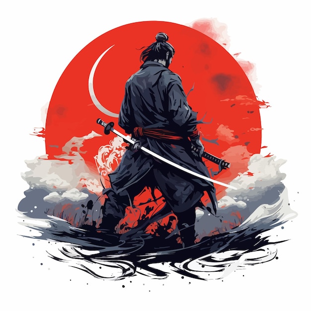 Vector máscara samurai ronin vector