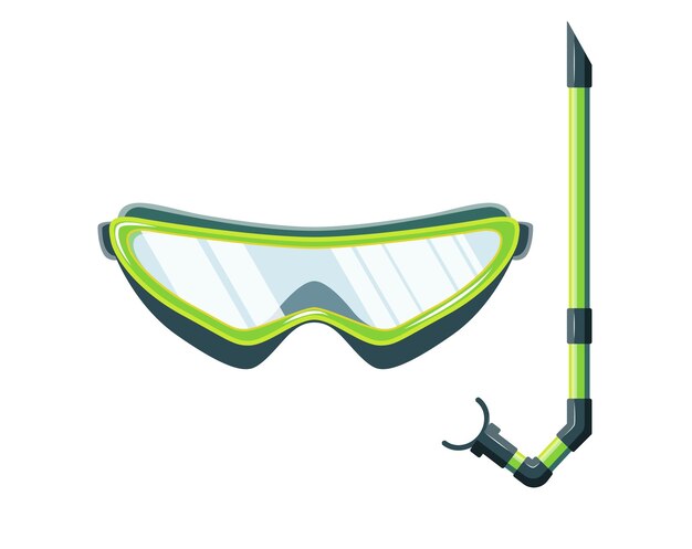 Vector máscara de snorkel para bucear y nadar.