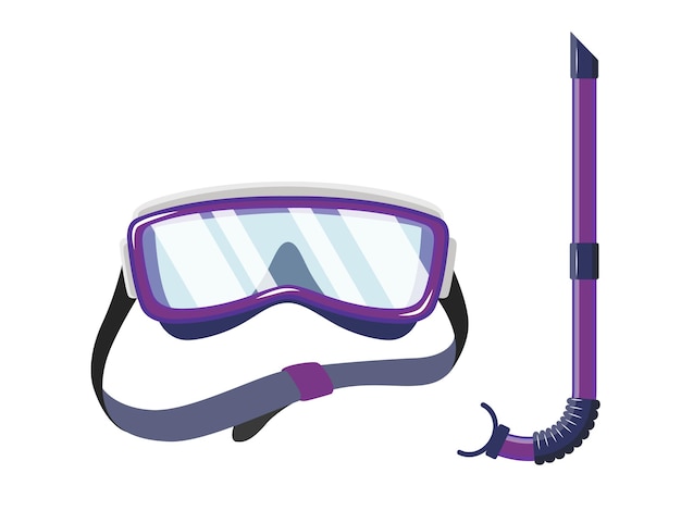 Vector máscara de snorkel para buceo y diseño de natación.