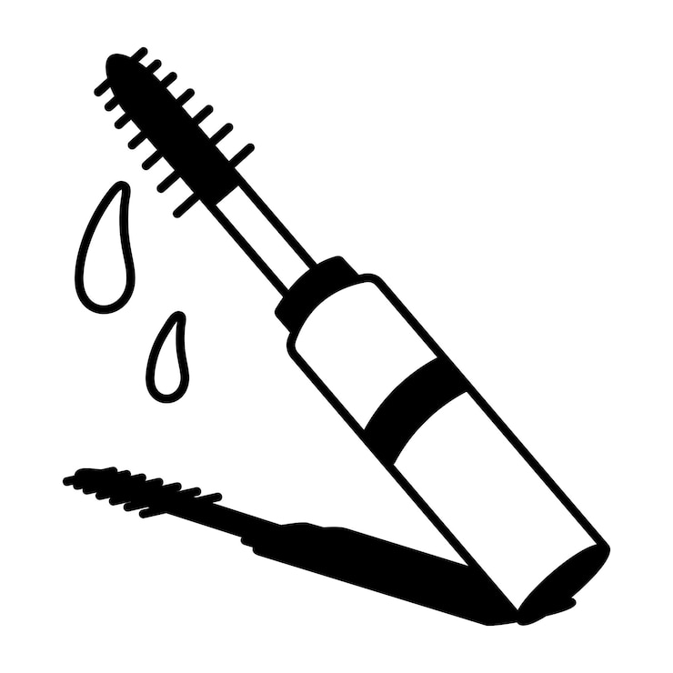 Vector mascara y su aplicaciónicono dibujado a mano de un cepillo interdental