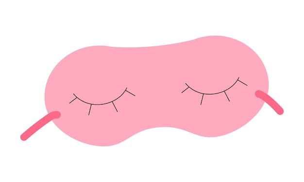 Máscara de sueño vectorial con pestañas ilustración vectorial en estilo doodle