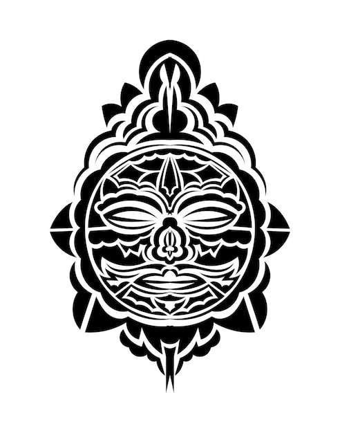 Máscara tiki Patrón maorí o polinesia Bueno para impresiones y tatuajes Vector aislado