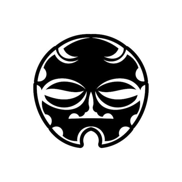 Máscara tradicional maorí Máscara de estilo tatuaje polinesio Ilustración vectorial