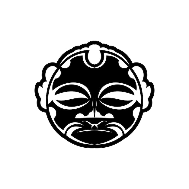 Máscara tradicional maorí máscara de estilo tatuaje polinesio ilustración vectorial