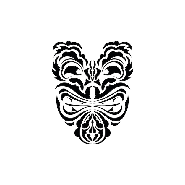 Máscara tribal Tatuaje negro al estilo de las antiguas tribus Estilo maorí Vector sobre fondo blanco