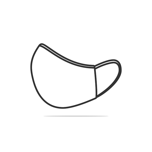 Máscaras faciales negras ilustración vectorial de diseño de maqueta de dibujos animados