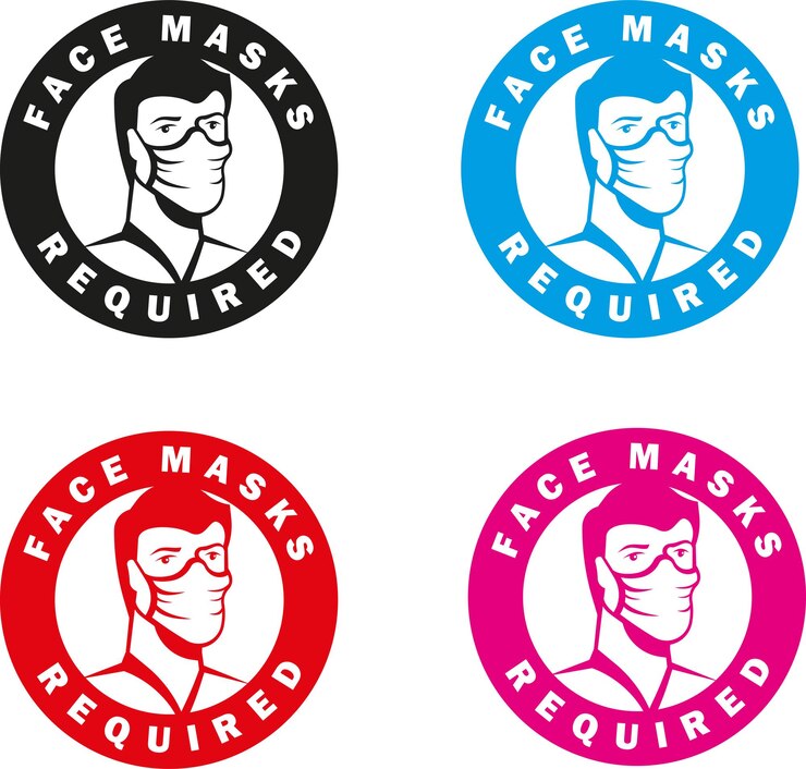 Vector máscaras faciales requeridas vector de señal
