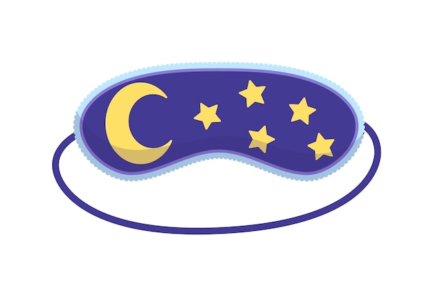 Mascarilla para dormir. Accesorio de protección ocular y prevención del sueño saludable. Símbolo de los ojos vendados en estilo de dibujos animados. Diseño de ropa de relajación para la noche.