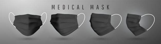 Vector mascarilla médica realista. detalles máscara médica.