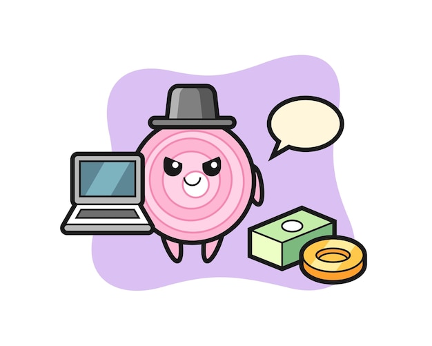 Mascot Ilustración de cebolla como hacker