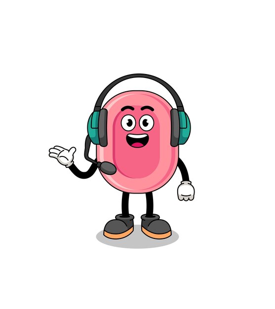 Mascot ilustración de jabón como servicio al cliente