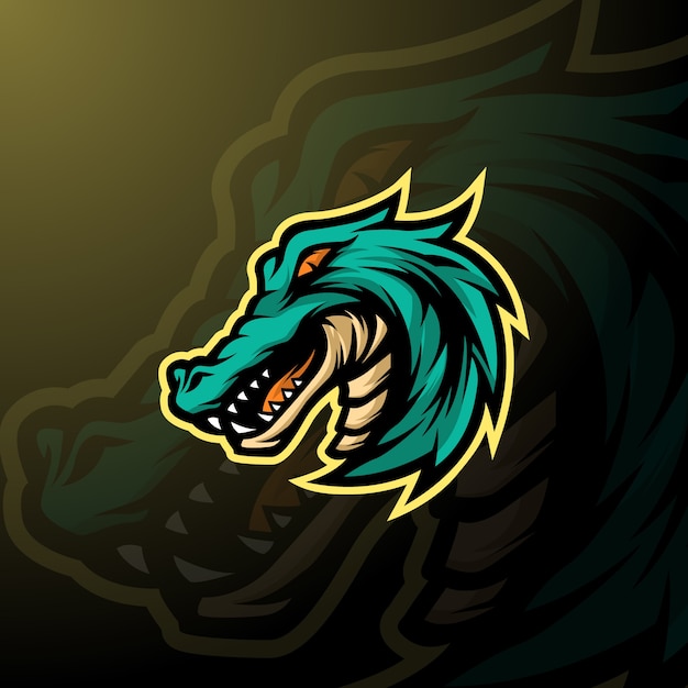 Mascota aligator logo e-sport