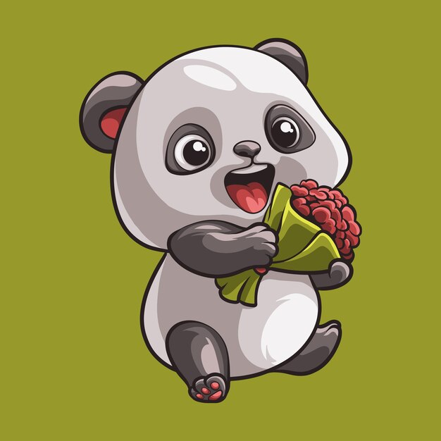 Vector la mascota del amor del panda es una gran ilustración para su negocio de marca