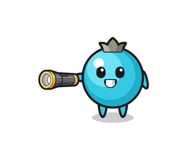 Mascota de arándano con diseño lindo de linterna