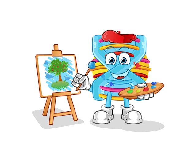 Mascota del artista de ADN. vector de dibujos animados