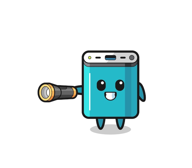 Mascota del banco de energía con diseño lindo de linterna